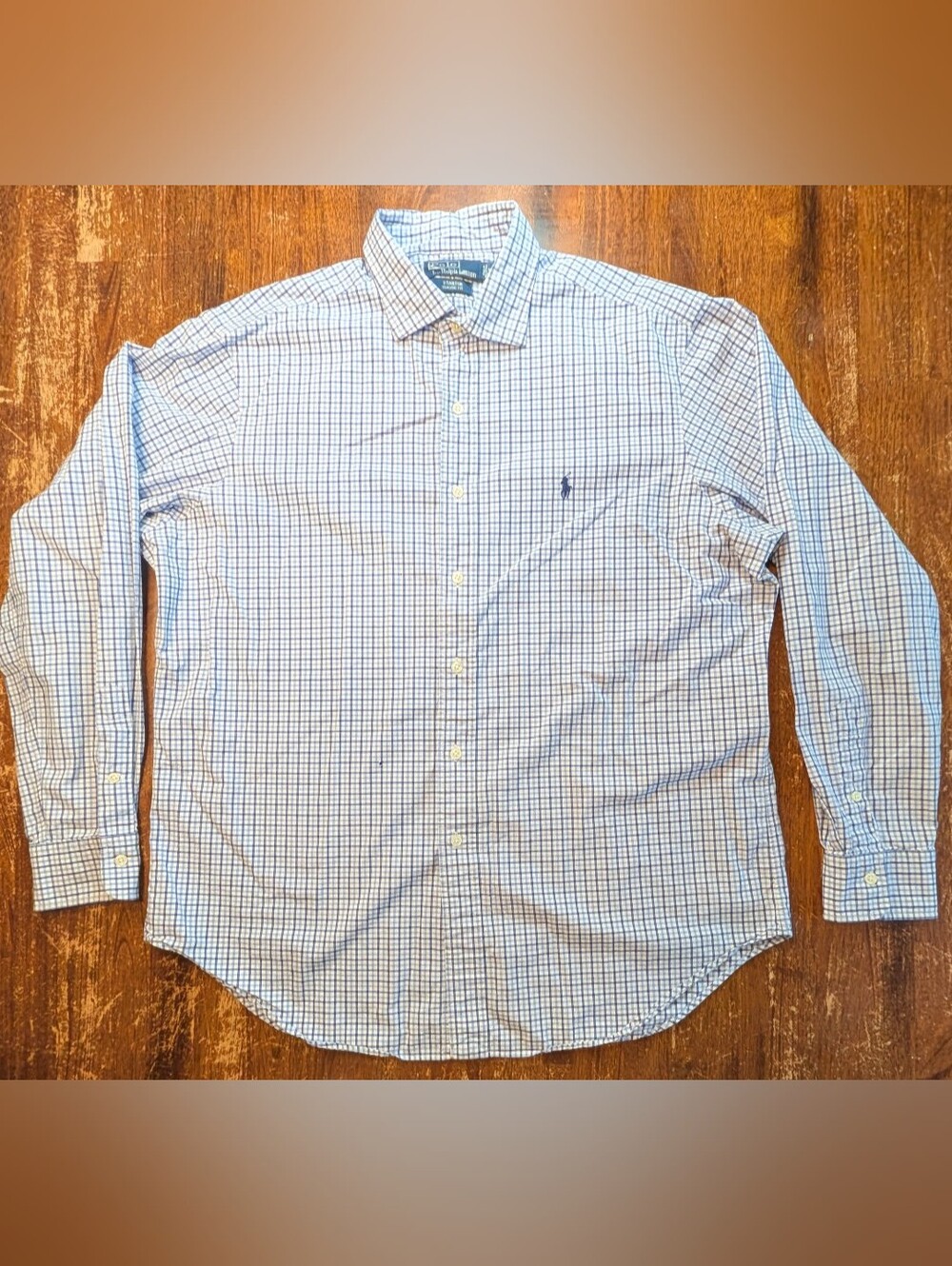 Polo Ralph Lauren Long Sleeve Plaid Button Up Shirt Mens XL Blue Classic Casual